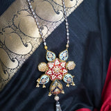 Striking Meenakari and Kundan pendant