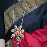 Striking Meenakari and Kundan pendant