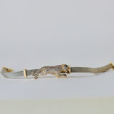 Silver and gold plated matt bracelet with jaguar embellishment