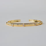 Gold and silver plated handcuff with Swaroski stones
