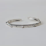 Gold and silver plated handcuff with Swaroski stones