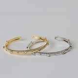 Gold and silver plated handcuff with Swaroski stones