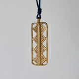 Navy Blue silk thread with african brass