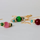 Gold polished necklace with Brazilian Pumpkin beads