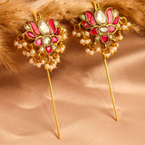 Orchid Glow Kundan Earcuff with Dangling Perals
