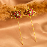 Pearl Square Kundan Earcuff with Pearl Details