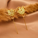 Heritage White & Golden Kundan Earcuff with Dangling Perals
