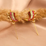 Vintage Boot Earcuff with Dangling Pearls