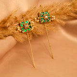 Pearl Square Kundan Earcuff with Pearl Details
