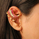 Vintage Boot Earcuff with Dangling Pearls