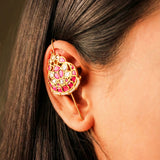 Heritage Sphere Kundan Earcuff with Pearl Borders