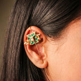 Pearl Square Kundan Earcuff with Pearl Details