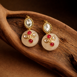 Osaira Flower Bloom Milky Pink Semi-Precious Stud Earrings