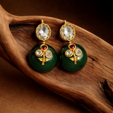 Osaira Flower Bloom Emerald Green Semi-Precious Stud Earrings