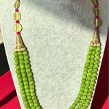 Multilayered lime green necklace