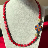 Coral beaded necklace