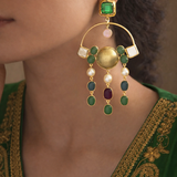 Royal Prism Chandbali: With Gold Statement Stone in Center