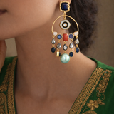 Royal Prism Chandbali: With Deep Blue Stones Detailing