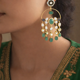 Royal Prism Chandbali: With Emerald and Pearl Detailing