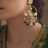 Royal Prism Chandbali: Purple Hued Floral Design