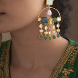 Royal Prism Chandbali: With Green Detailing