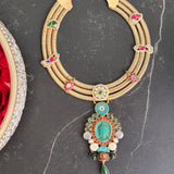 Verdant Divine Grace: adorned with pearls and gold detailing