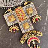 A majestic Royal Temple Necklace featuring divine medallions - Avasa Collection