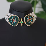 Green floral choker