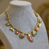 Necklace with mugal inspired drops - Isaana Collection