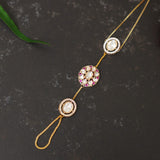 Haath Phool With White Circle Kundan Embellishments