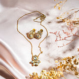 Antique Moozanite polki stone Pendant set