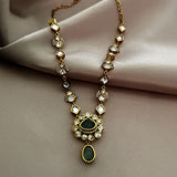 Classic moozanite polki Pendant set