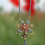 Striking Meenakari and Kundan pendant