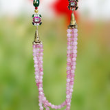 Rose quartz layered necklace