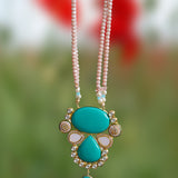 Stunning Turquoise and kundan studded pendant