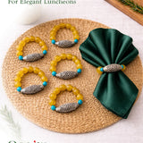 Krobo Recycled Glass Beads With African Brass (Napkin Holder)