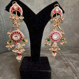 Long White Pearl Chandbali