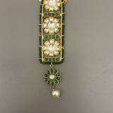 Emerald Royal Vault:  rajwada style pearl beaded long chain  with emerald detailing- Isha Collection