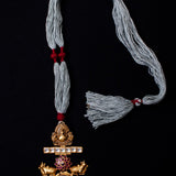 Grey & Gold Statement necklace (Pure Silver)