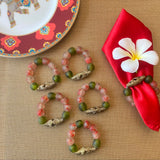 Krobo Recycled Glass Beads With African Brass (Napkin Holder)