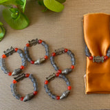 Krobo Recycled Glass Beads With African Brass (Napkin Holder)