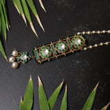 Emerald Royal Vault: Rajwada style multi-pearl beaded long chain  with emerald detailing- Isha Collection (Copy)