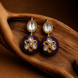 Osaira Flower Bloom Amathyst Semi-Precious Stud Earrings (Copy)