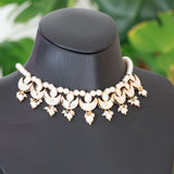 Silver signity stone choker