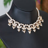 Silver signity stone choker